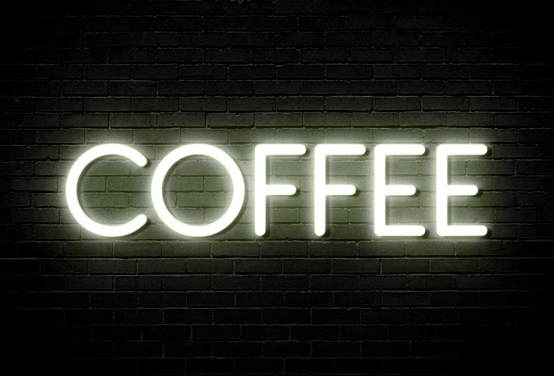 Coffee neon sign warm white
