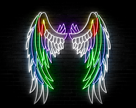 Angel Wings Neon Sign Photographic Backdrop