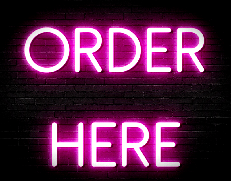 2 x order and collect neon signs
