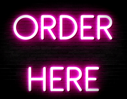 2 x order and collect neon signs