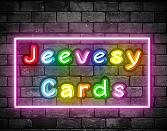 Jeevesy Cards uv print neon sign