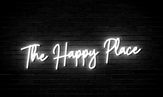 The happy place neon sign